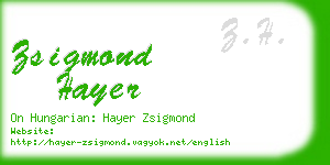 zsigmond hayer business card